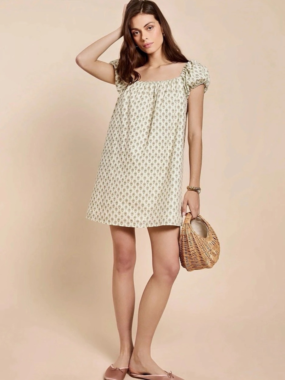 Kourt Nya Cotton Dress Floral Mini Dress Size Small NWT